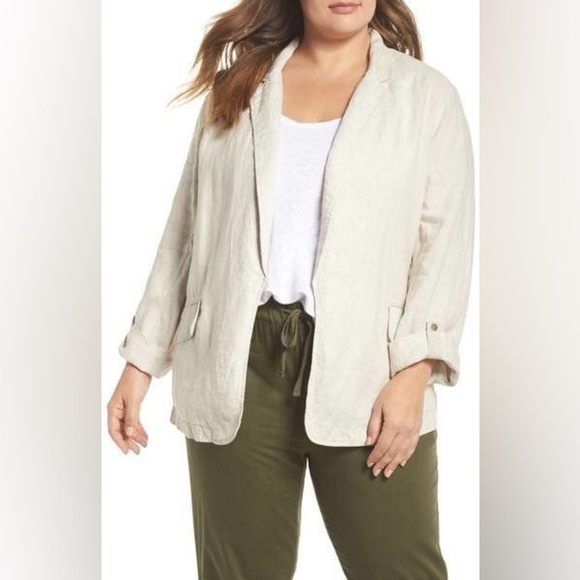 Caslon Cream Blazer with Long Sleeves and Relaxed Fit - Picture 1 of 8